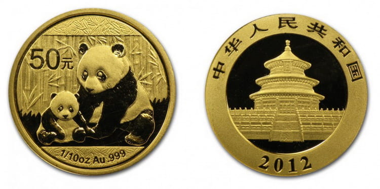 Характеристики золотых монет 1/10 унции «Золотая панда»
