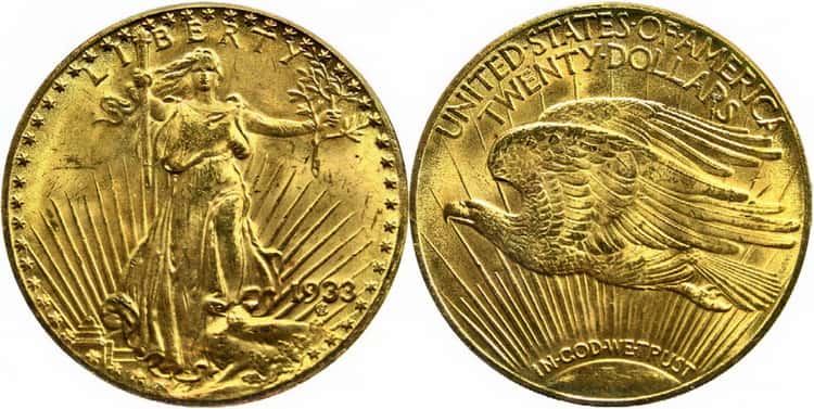 Характеристики золотой монеты двойной орел 1933 года