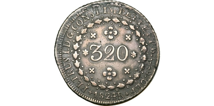 Бразильская монета из серебра 1824 года