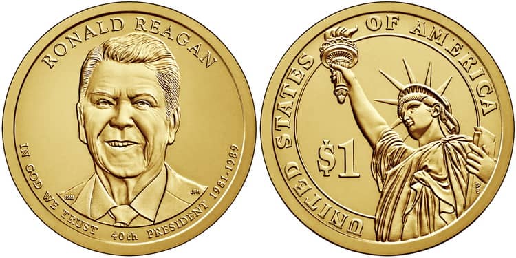 Особенности золотой монеты Рональда Рейгана 2016 года