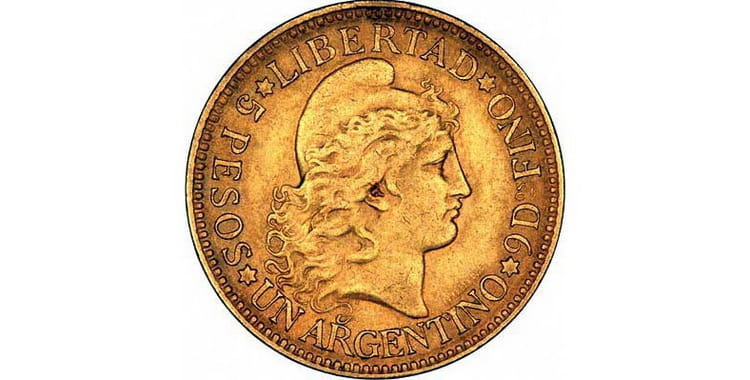 Золотые монеты Аргентины