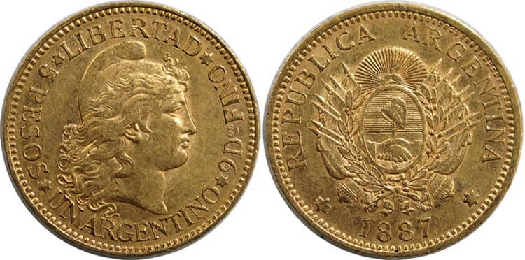 Особенности золотой монеты Аргентины
