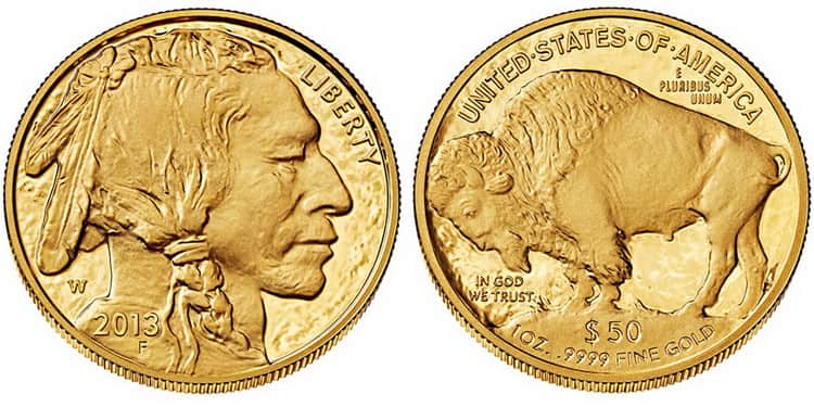Золотая монета Калифорнии 2013 года