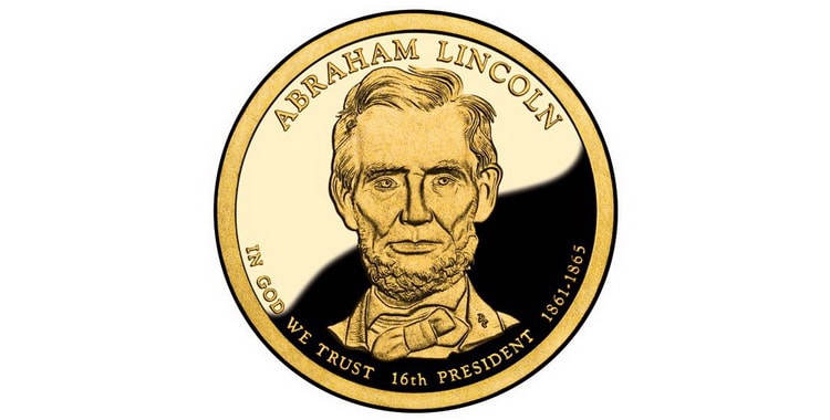 Золотая монета Авраама Линкольна
