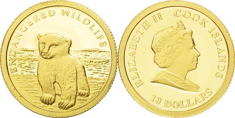 Золотая монета Островов Кука
